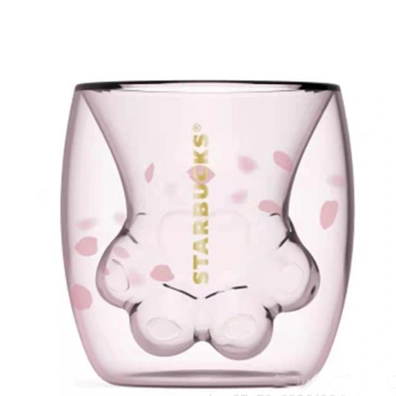 Starbucks Cat Claw Glass Cup